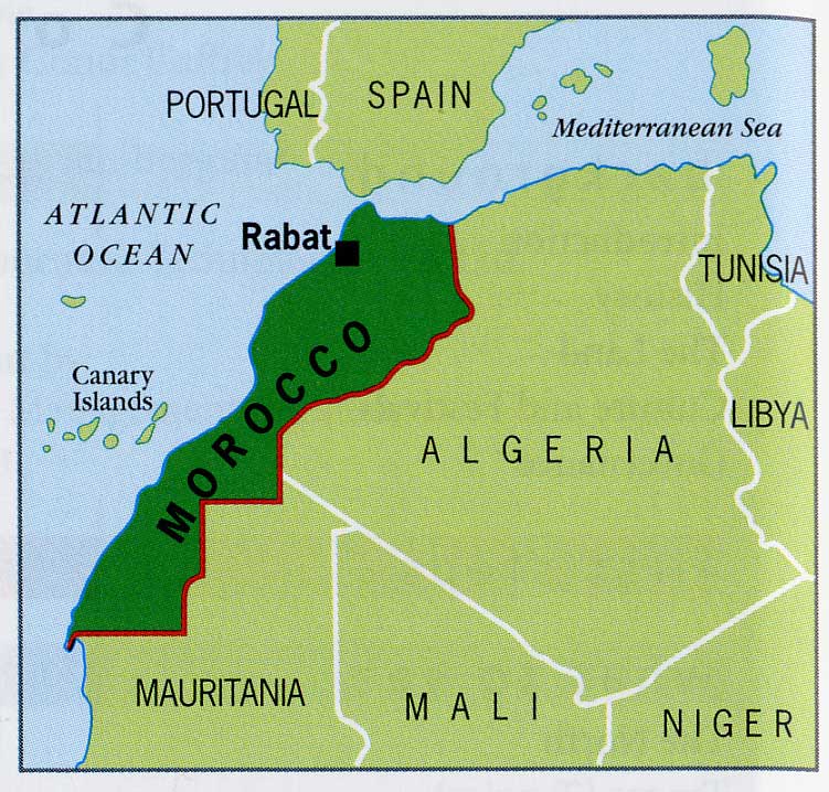 Don't know exactly where Morocco is? Well, it's just south of Spain in the 